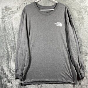 The North Face Mens Shirt XXL Gray Long Sleeve Big Logo Pullover Outdoors